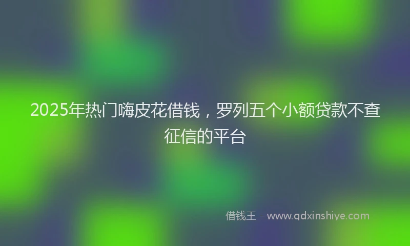 2025年热门嗨皮花借钱，罗列五个小额贷款不查征信的平台