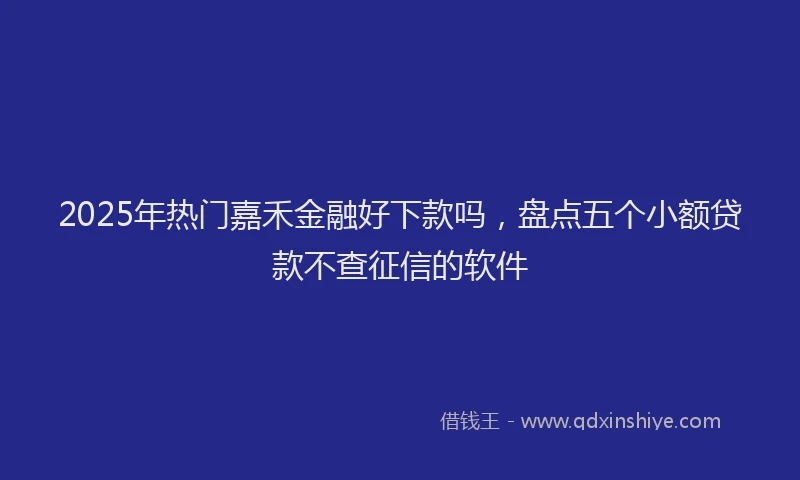 2025年热门嘉禾金融好下款吗，盘点五个小额贷款不查征信的软件