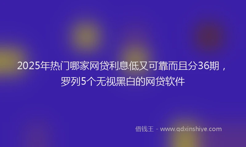 2025年热门哪家网贷利息低又可靠而且分36期，罗列5个无视黑白的网贷软件
