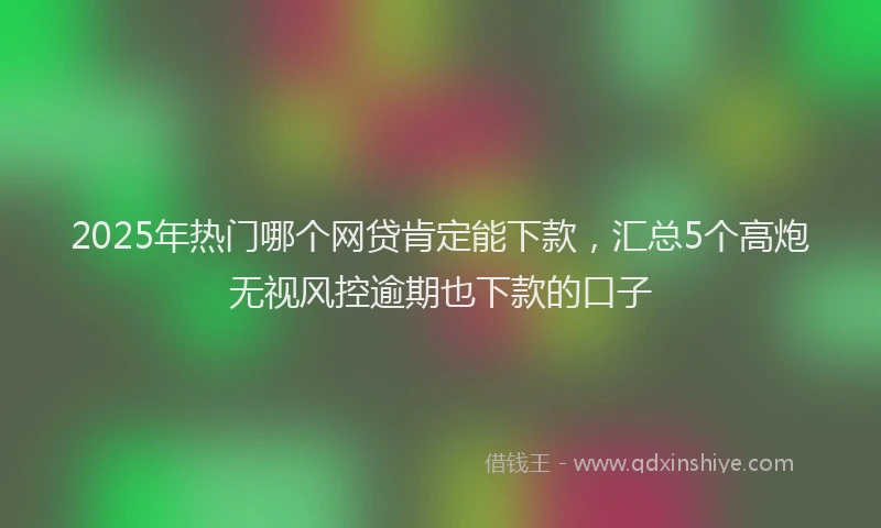 2025年热门哪个网贷肯定能下款，汇总5个高炮无视风控逾期也下款的口子