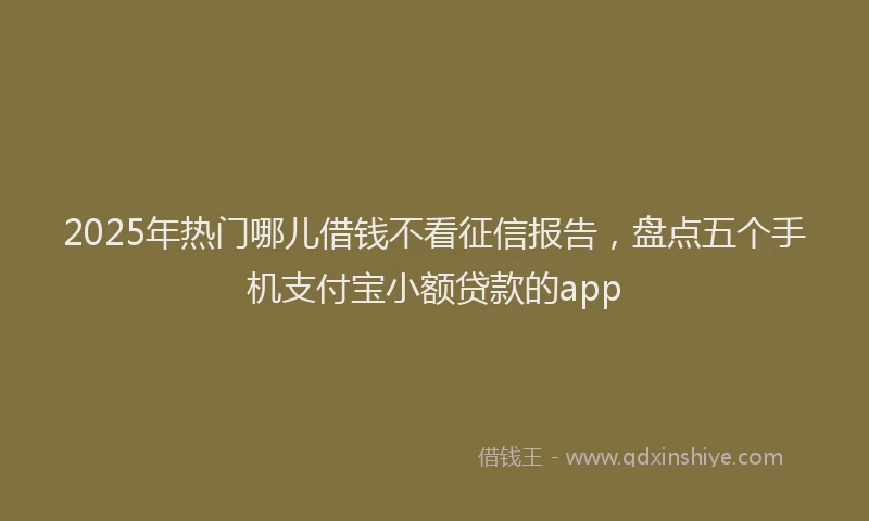 2025年热门哪儿借钱不看征信报告，盘点五个手机支付宝小额贷款的app