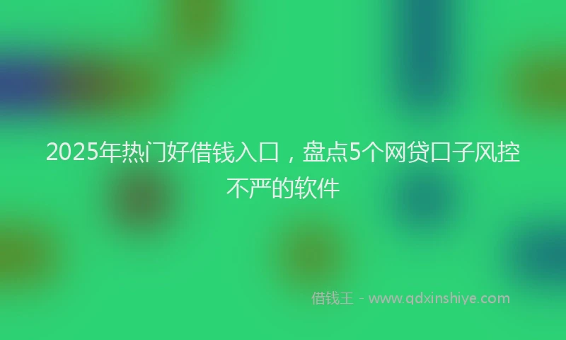 2025年热门好借钱入口，盘点5个网贷口子风控不严的软件