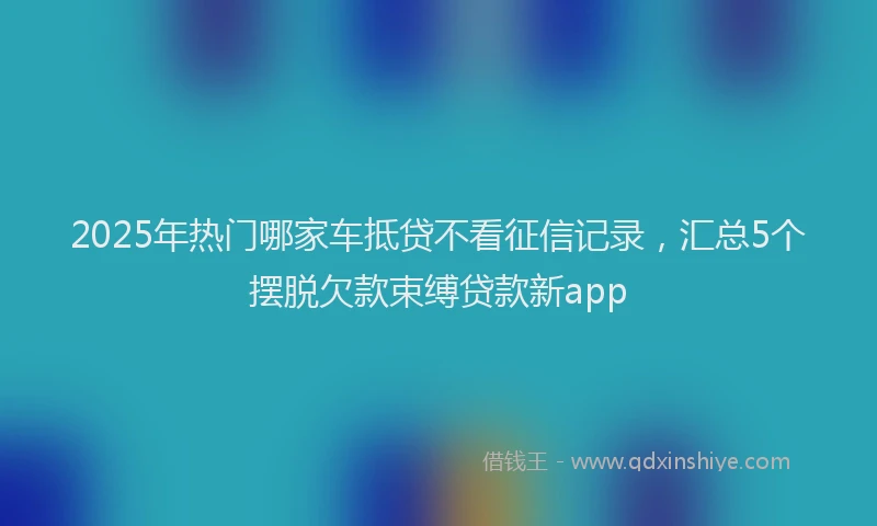 2025年热门哪家车抵贷不看征信记录，汇总5个摆脱欠款束缚贷款新app