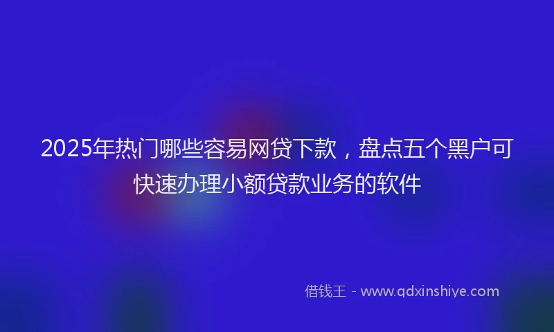 2025年热门哪些容易网贷下款，盘点五个黑户可快速办理小额贷款业务的软件