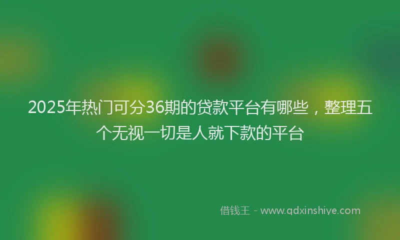 2025年热门可分36期的贷款平台有哪些，整理五个无视一切是人就下款的平台