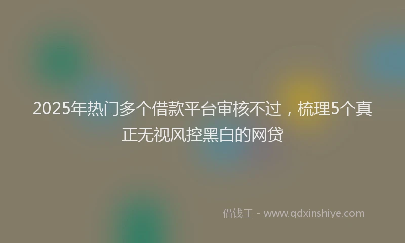 2025年热门多个借款平台审核不过，梳理5个真正无视风控黑白的网贷