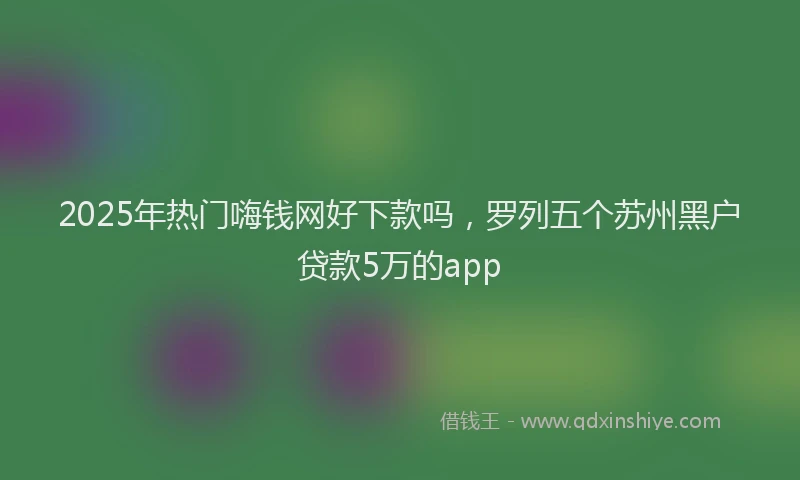 2025年热门嗨钱网好下款吗，罗列五个苏州黑户贷款5万的app