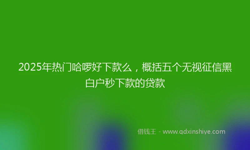 2025年热门哈啰好下款么，概括五个无视征信黑白户秒下款的贷款