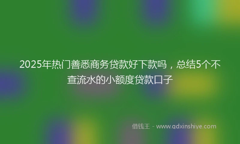 2025年热门善悉商务贷款好下款吗，总结5个不查流水的小额度贷款口子