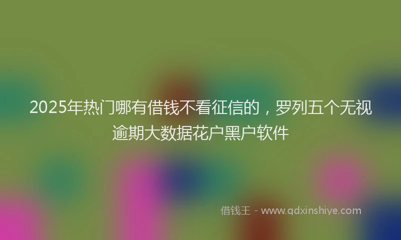 2025年热门哪有借钱不看征信的，罗列五个无视逾期大数据花户黑户软件