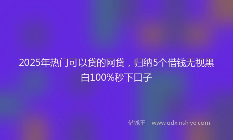 2025年热门可以贷的网贷，归纳5个借钱无视黑白100%秒下口子