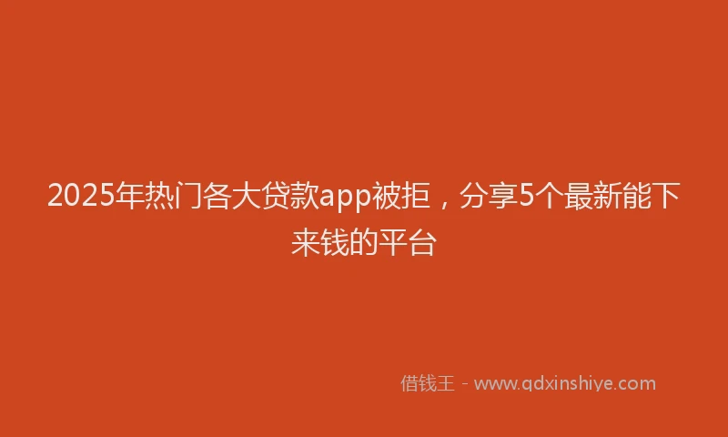 2025年热门各大贷款app被拒，分享5个最新能下来钱的平台