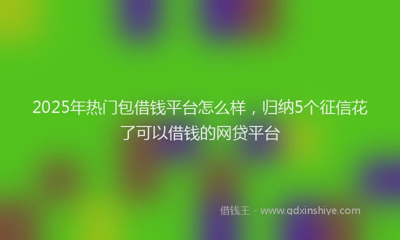 2025年热门包借钱平台怎么样，归纳5个征信花了可以借钱的网贷平台