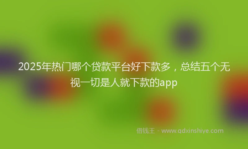 2025年热门哪个贷款平台好下款多，总结五个无视一切是人就下款的app