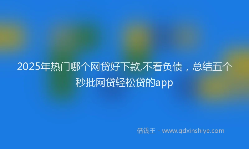2025年热门哪个网贷好下款,不看负债，总结五个秒批网贷轻松贷的app