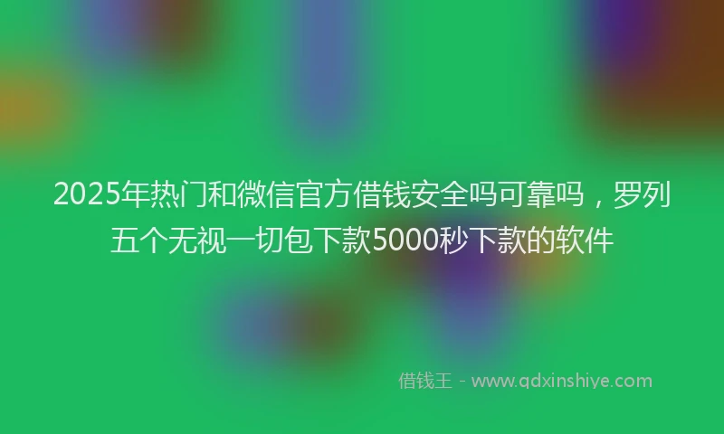 2025年热门和微信官方借钱安全吗可靠吗，罗列五个无视一切包下款5000秒下款的软件