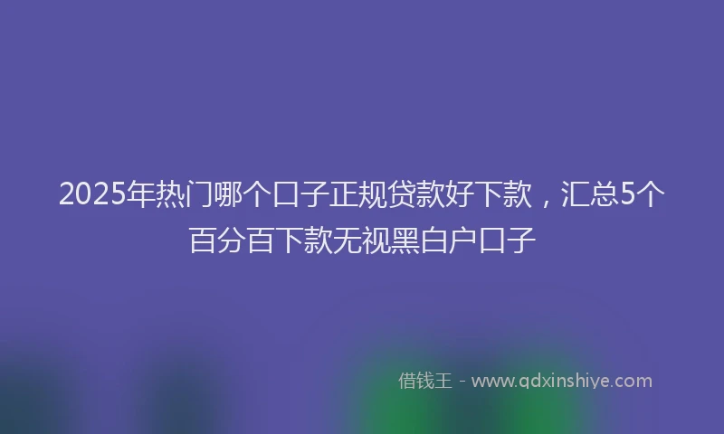 2025年热门哪个口子正规贷款好下款，汇总5个百分百下款无视黑白户口子