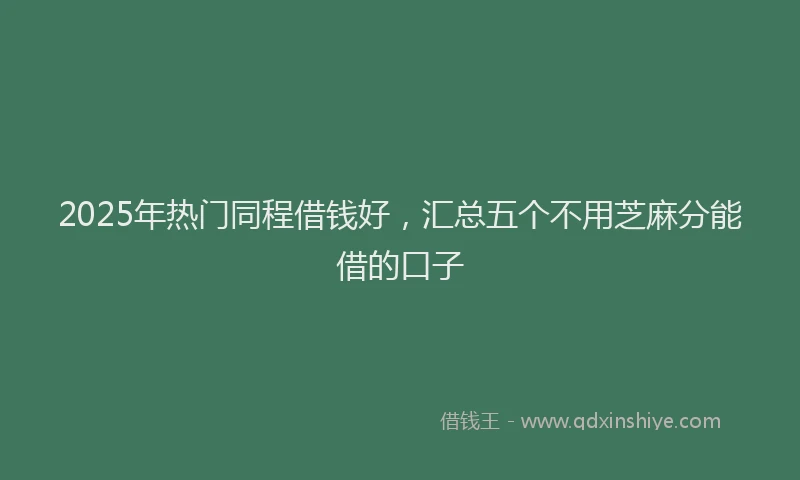 2025年热门同程借钱好，汇总五个不用芝麻分能借的口子