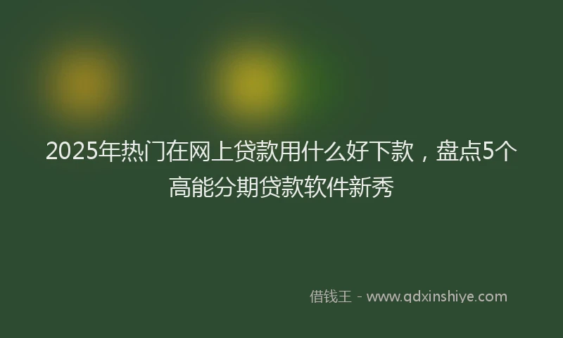 2025年热门在网上贷款用什么好下款，盘点5个高能分期贷款软件新秀