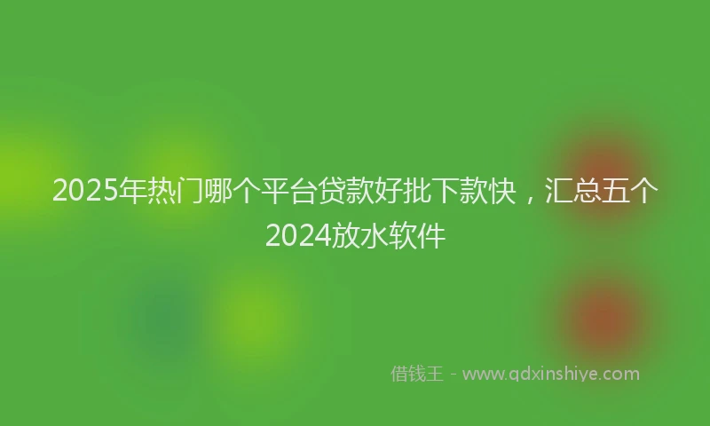 2025年热门哪个平台贷款好批下款快，汇总五个2024放水软件