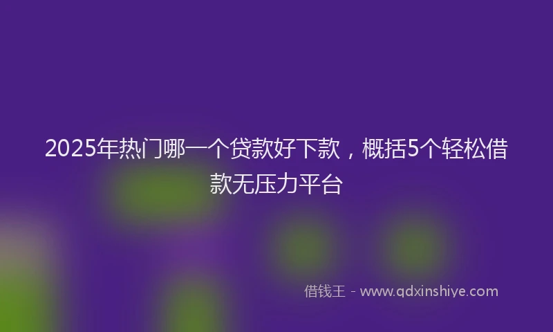 2025年热门哪一个贷款好下款，概括5个轻松借款无压力平台