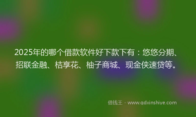 2025年的哪个借款软件好下款下有：悠悠分期、招联金融、桔享花、柚子商城、现金侠速贷等。
