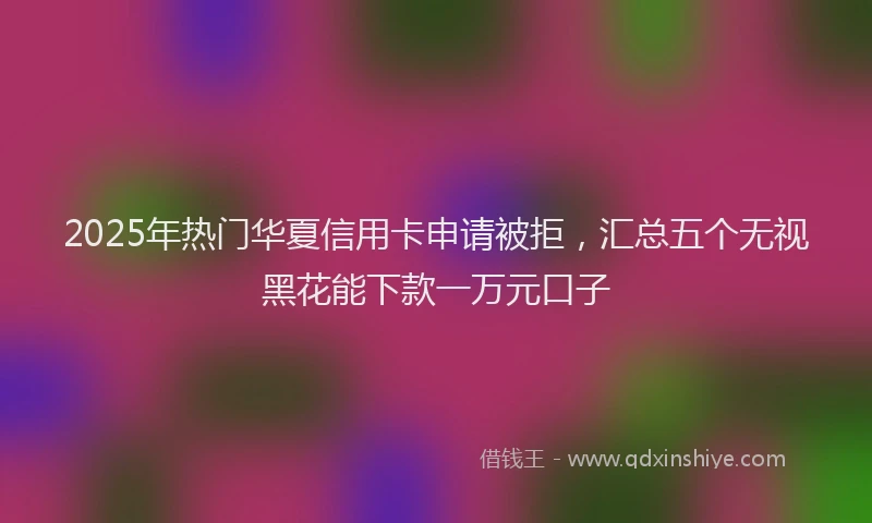 2025年热门华夏信用卡申请被拒，汇总五个无视黑花能下款一万元口子
