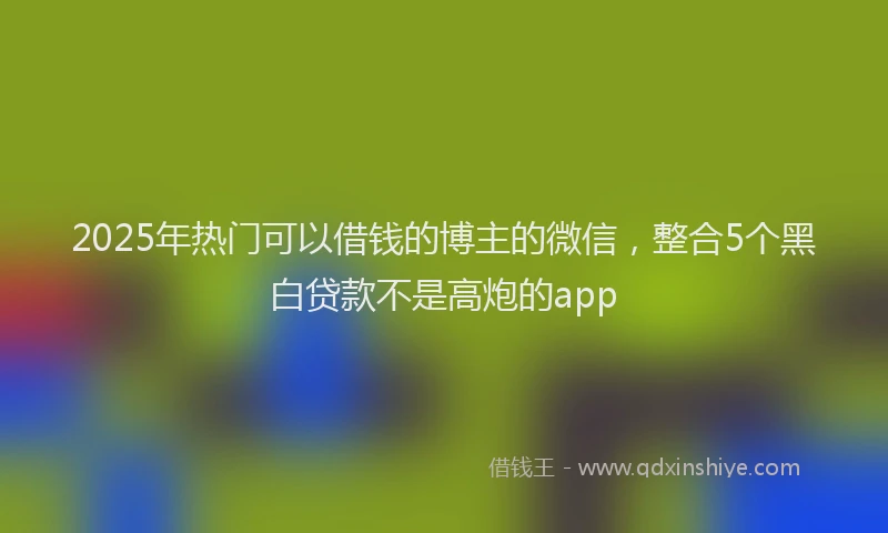2025年热门可以借钱的博主的微信，整合5个黑白贷款不是高炮的app