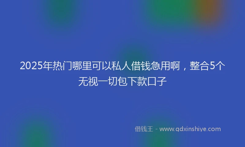 2025年热门哪里可以私人借钱急用啊，整合5个无视一切包下款口子
