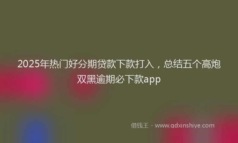 2025年热门好分期贷款下款打入，总结五个高炮双黑逾期必下款app