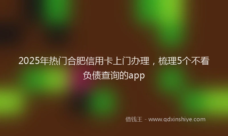 2025年热门合肥信用卡上门办理，梳理5个不看负债查询的app