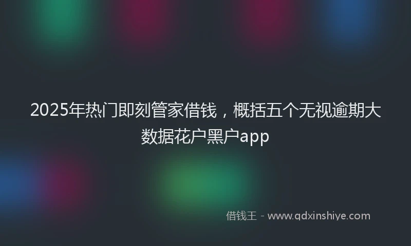 2025年热门即刻管家借钱，概括五个无视逾期大数据花户黑户app