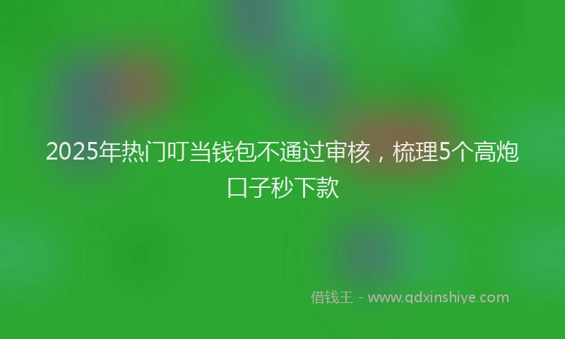 2025年热门叮当钱包不通过审核，梳理5个高炮口子秒下款
