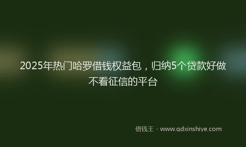 2025年热门哈罗借钱权益包，归纳5个贷款好做不看征信的平台