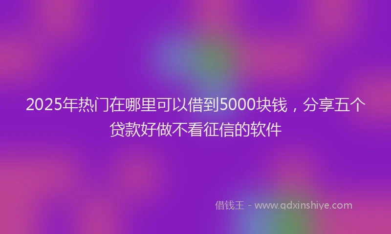 2025年热门在哪里可以借到5000块钱，分享五个贷款好做不看征信的软件