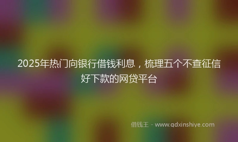 2025年热门向银行借钱利息，梳理五个不查征信好下款的网贷平台