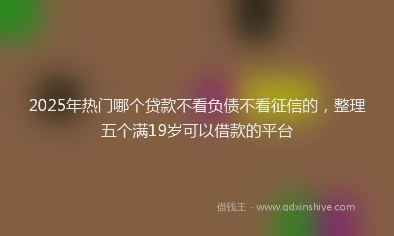 2025年热门哪个贷款不看负债不看征信的，整理五个满19岁可以借款的平台