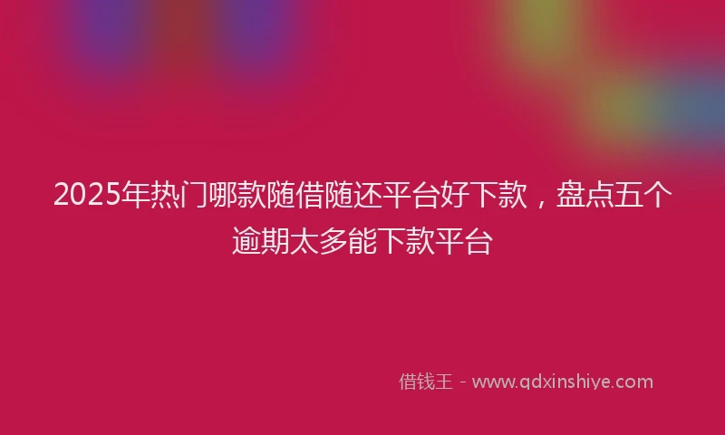 2025年热门哪款随借随还平台好下款，盘点五个逾期太多能下款平台