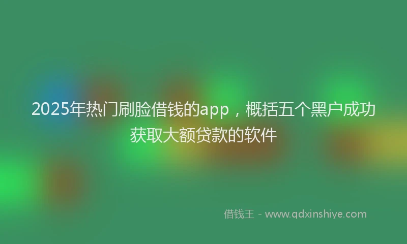 2025年热门刷脸借钱的app，概括五个黑户成功获取大额贷款的软件