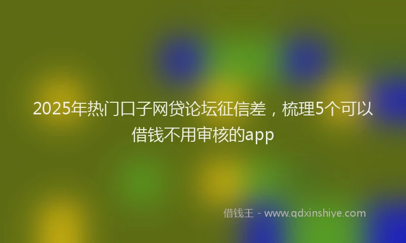 2025年热门口子网贷论坛征信差，梳理5个可以借钱不用审核的app