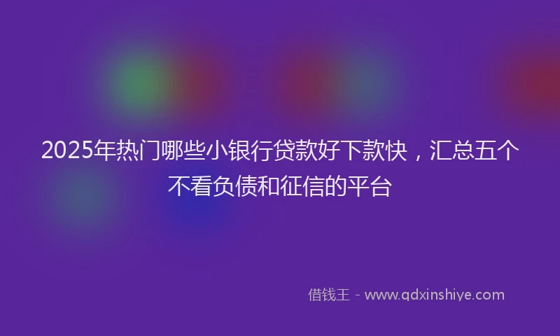 2025年热门哪些小银行贷款好下款快，汇总五个不看负债和征信的平台