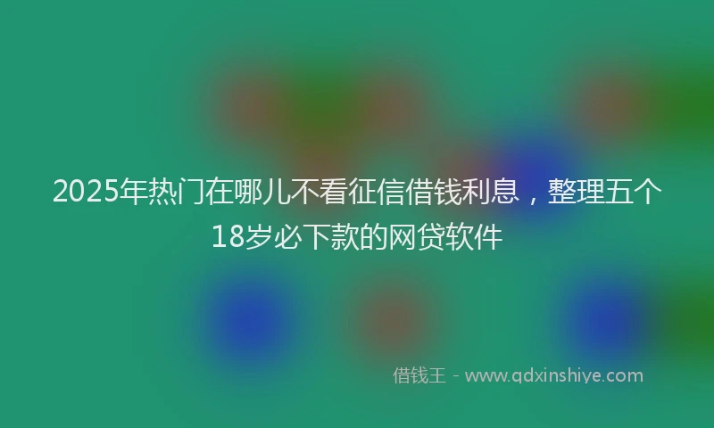2025年热门在哪儿不看征信借钱利息，整理五个18岁必下款的网贷软件