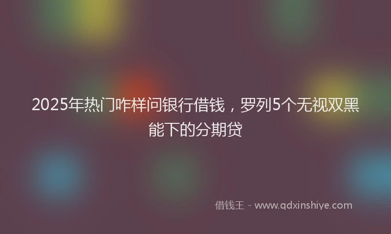 2025年热门咋样问银行借钱，罗列5个无视双黑能下的分期贷