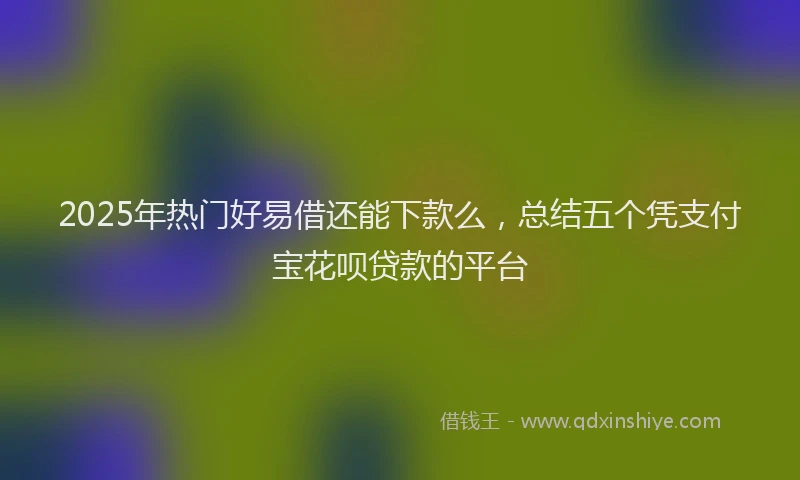 2025年热门好易借还能下款么，总结五个凭支付宝花呗贷款的平台