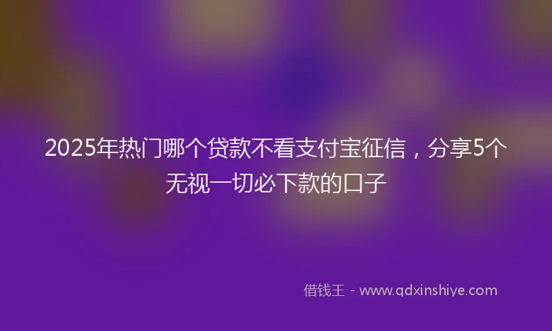 2025年热门哪个贷款不看支付宝征信，分享5个无视一切必下款的口子