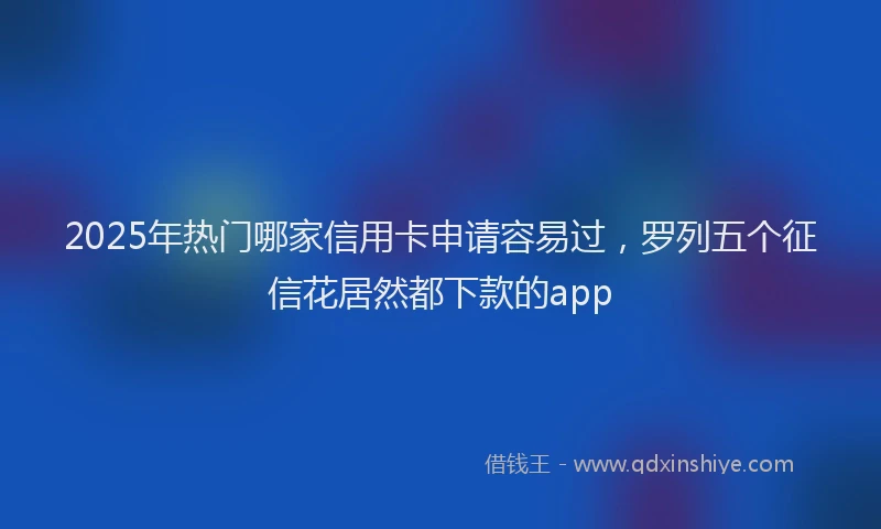 2025年热门哪家信用卡申请容易过，罗列五个征信花居然都下款的app