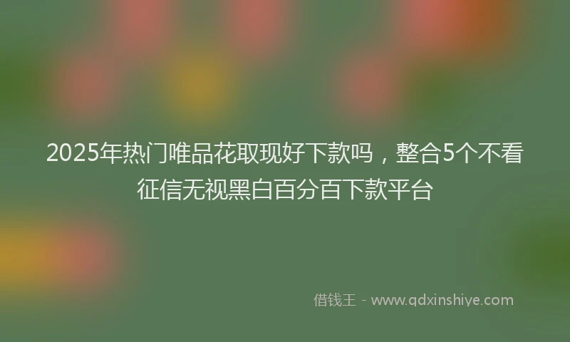 2025年热门唯品花取现好下款吗，整合5个不看征信无视黑白百分百下款平台