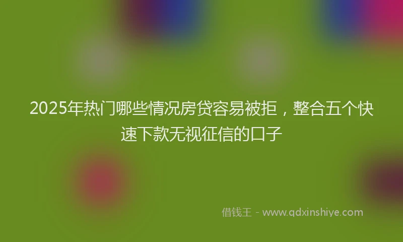 2025年热门哪些情况房贷容易被拒，整合五个快速下款无视征信的口子