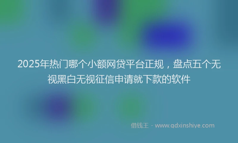 2025年热门哪个小额网贷平台正规，盘点五个无视黑白无视征信申请就下款的软件