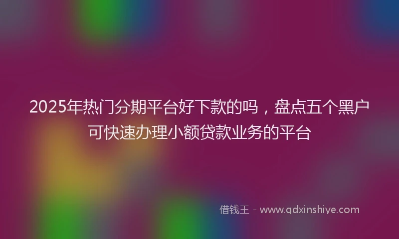 2025年热门分期平台好下款的吗，盘点五个黑户可快速办理小额贷款业务的平台